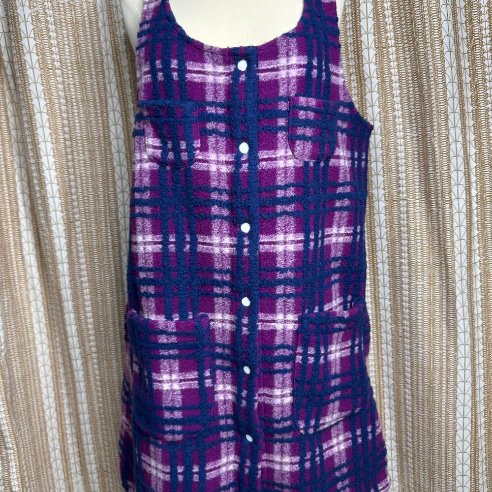 Carleen by Anthropologie Plaid Wool Blend Shift Dress Made in the USA Medium